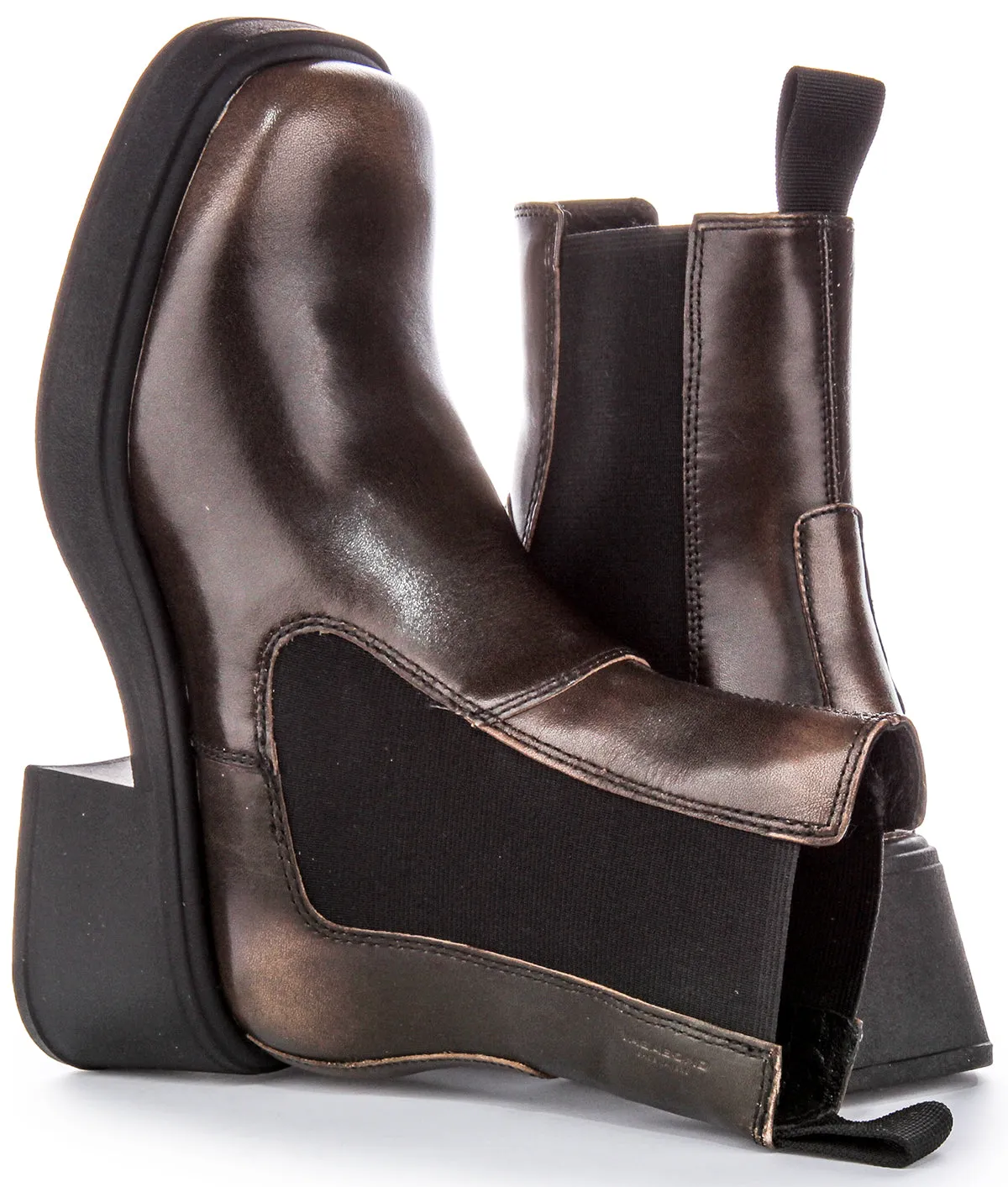 Vagabond Dorah In Brown Burnished Chelsea For Women