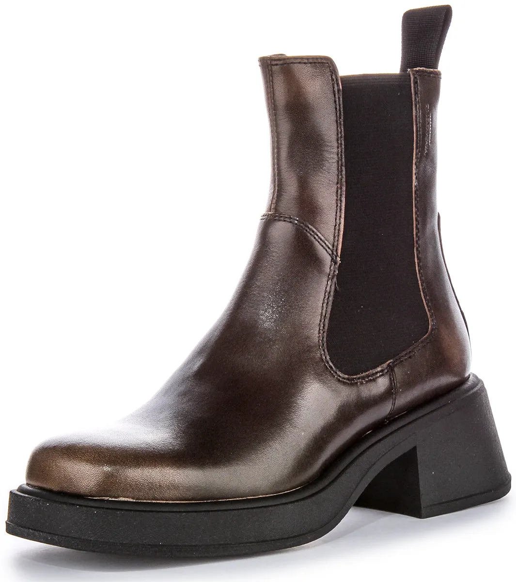 Vagabond Dorah In Brown Burnished Chelsea For Women