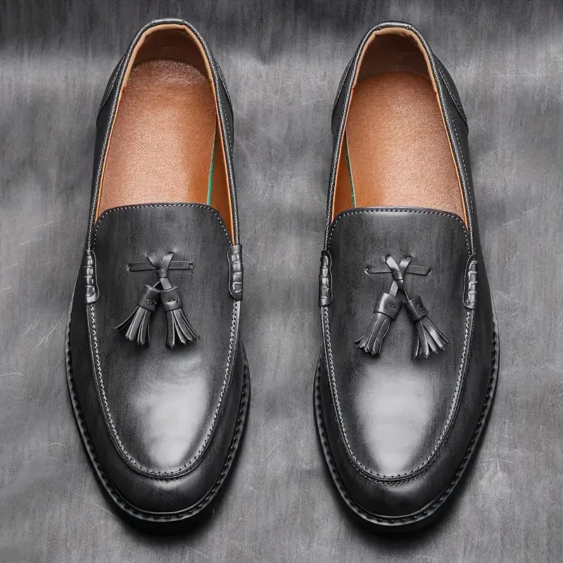 Valentino Genuine Leather Tassel Loafers