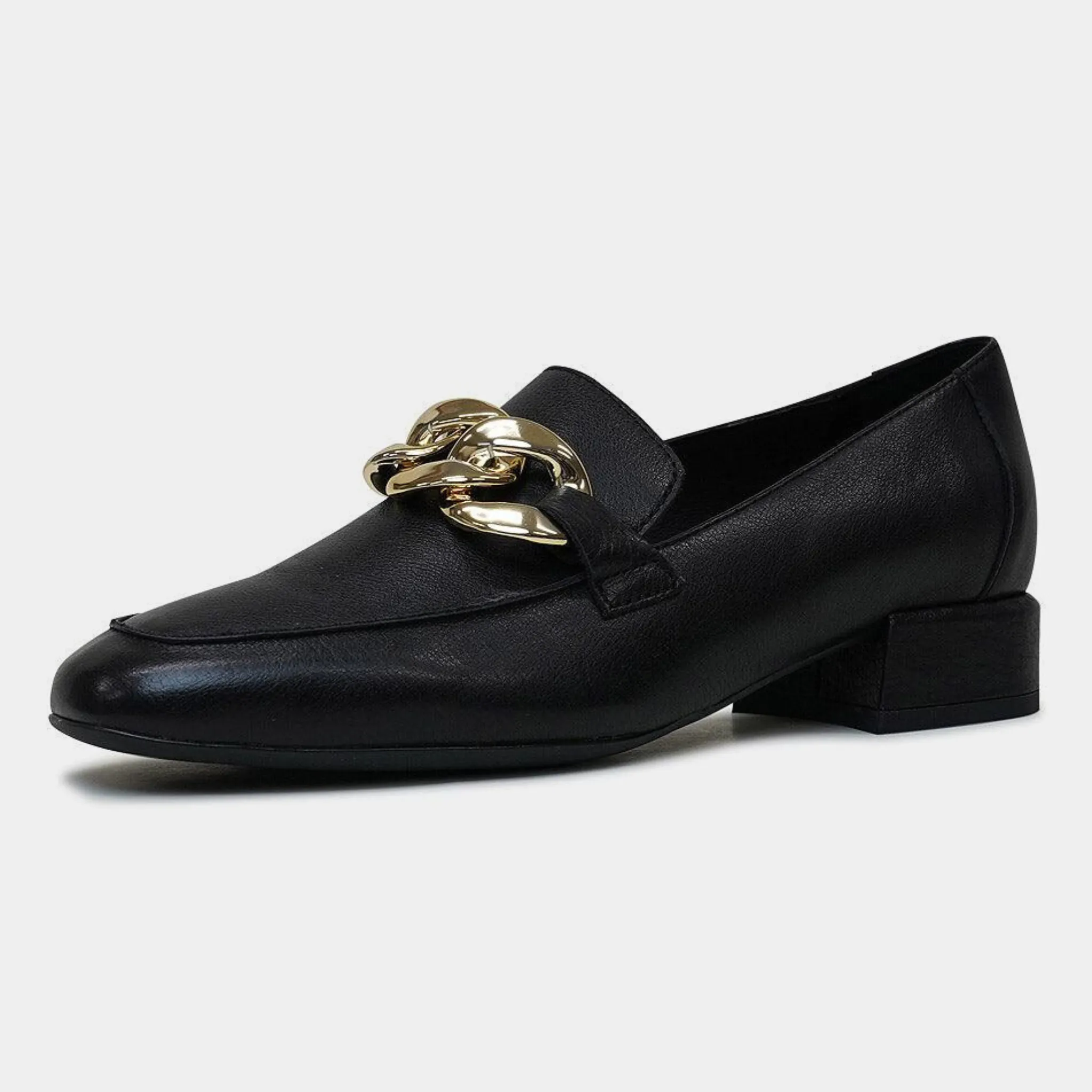 Vivandy Black Leather Loafers