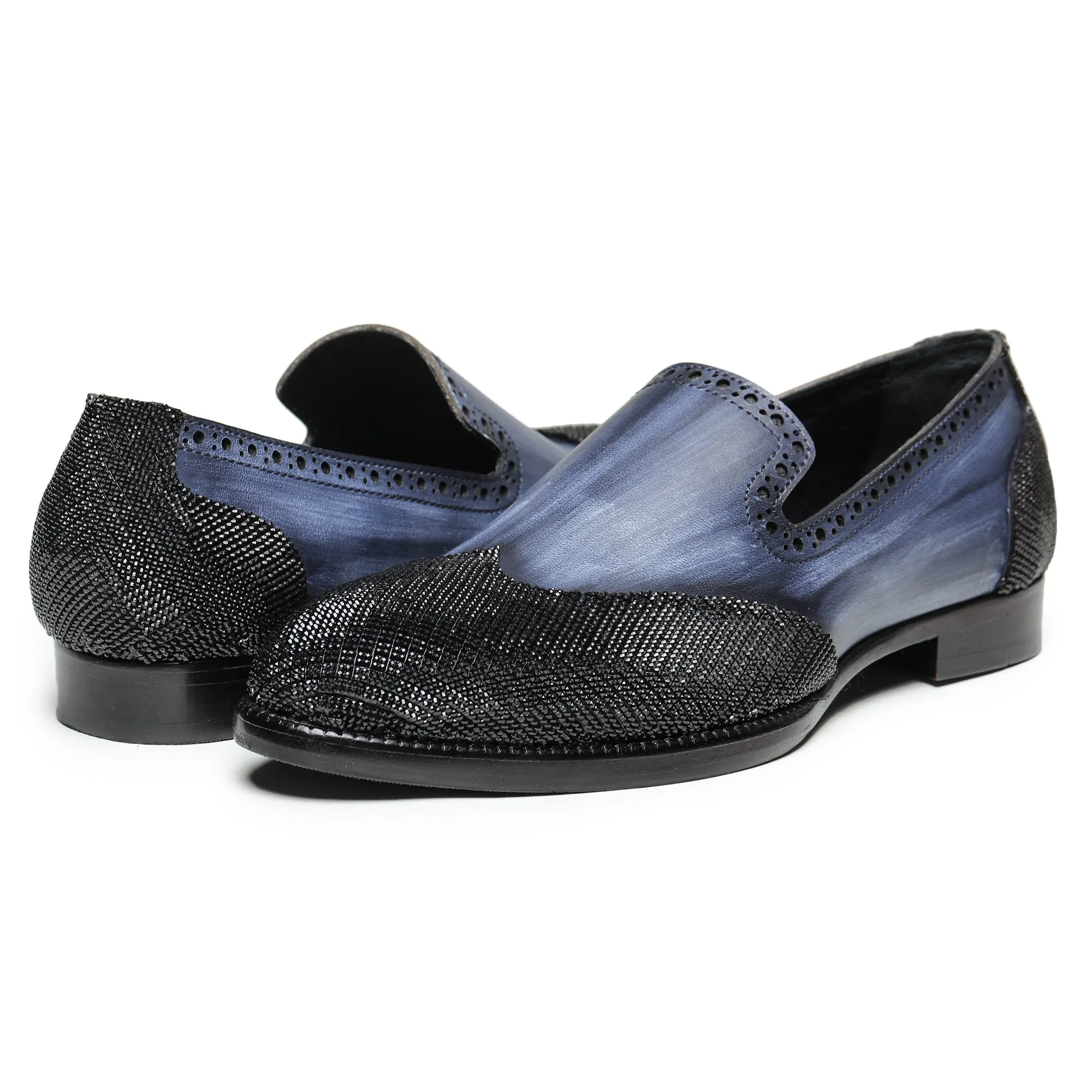 Wingtip Venetian Loafers - Blue