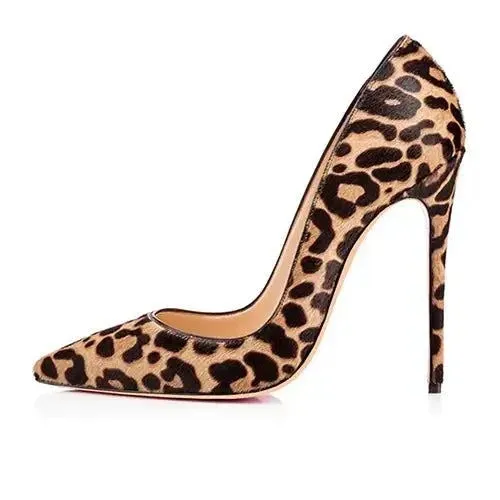 Womens Leopard High Heels Pointed Toe High Heel Pumps