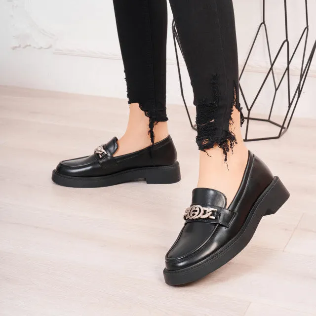 Women's Loafer in Patent Black or Faux suede leopard