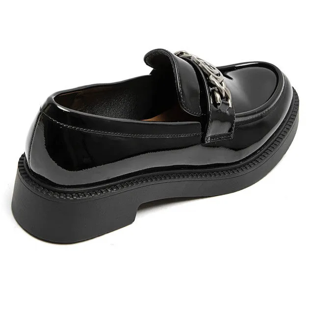 Women's Loafer in Patent Black or Faux suede leopard